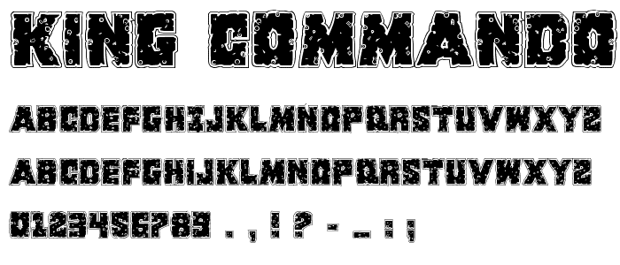 King Commando Riddled Regular font